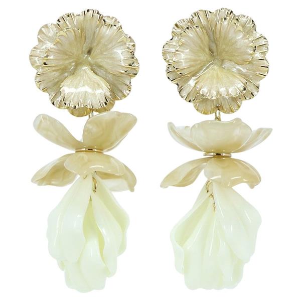 RESIN FLORAL STATEMENT DROP EARRING