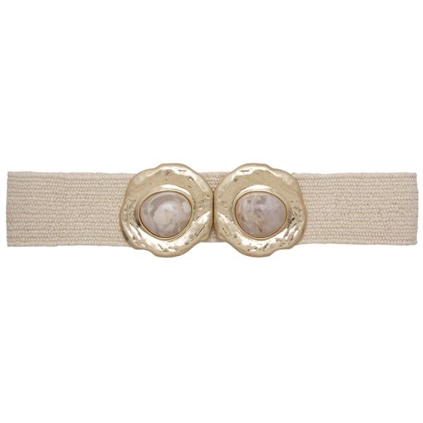 ROUND METAL SHAPE STONE DESIGN STRAW BELT