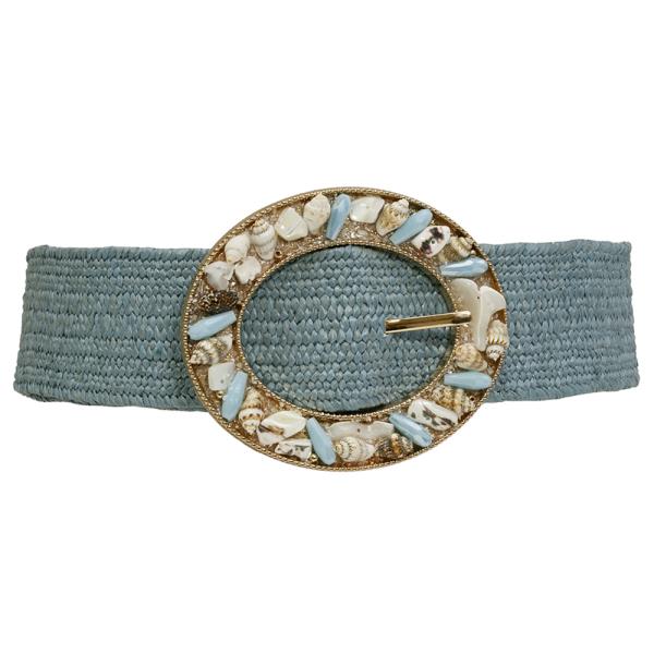 OVAL SHELL STRAW BELT