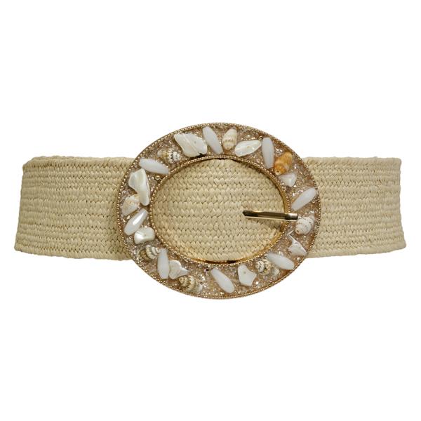 OVAL SHELL STRAW BELT