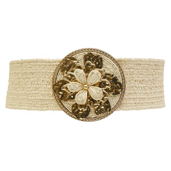 CENTER FLOWER STRAW BELT
