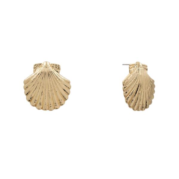 SEALIFE SCALLOP SHELL STUD EARRING