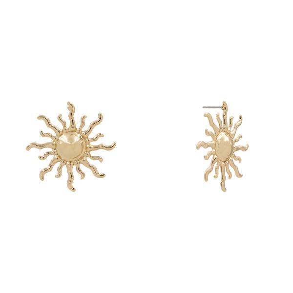 METAL SUNBURST STUD EARRING