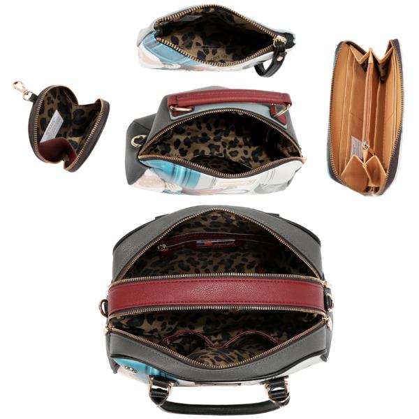 NICOLE LEE EMOTION SATCHEL BAG W CROSSBODY POUCH COIN PURSE AND WALLET 5PC SET