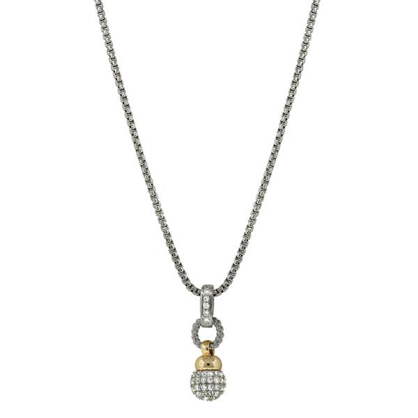 TWO TONE CZ PENDANT