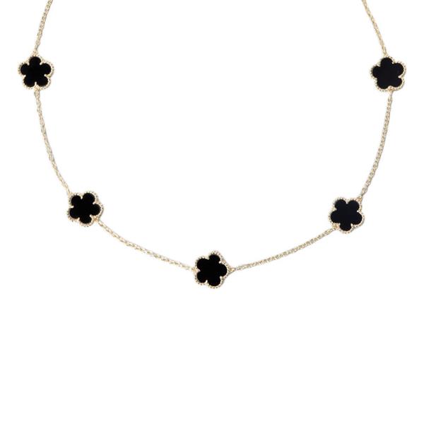 ONYX FLOWER  NECKLACE