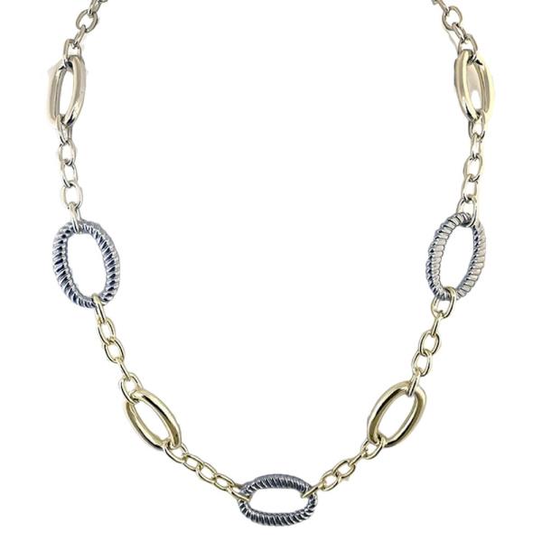 TWO TONE CABLE LINK NECKLACE