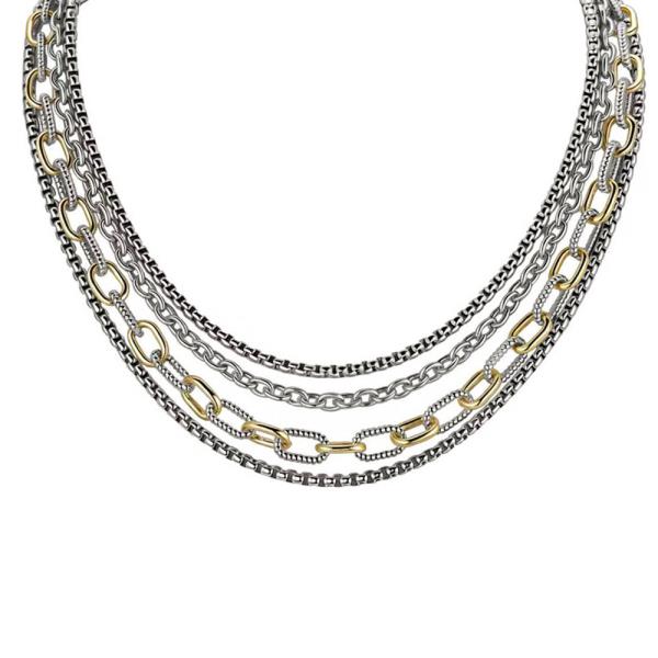 ROW CHAIN TOGGLE LOCK NECKLACE