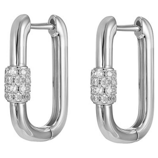 CZ CARABINER HOOP EARRING