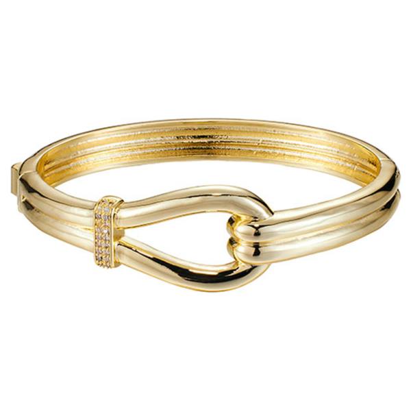 CZ PUSH LOCK BANGLE 19MM WIDTH BRACELET