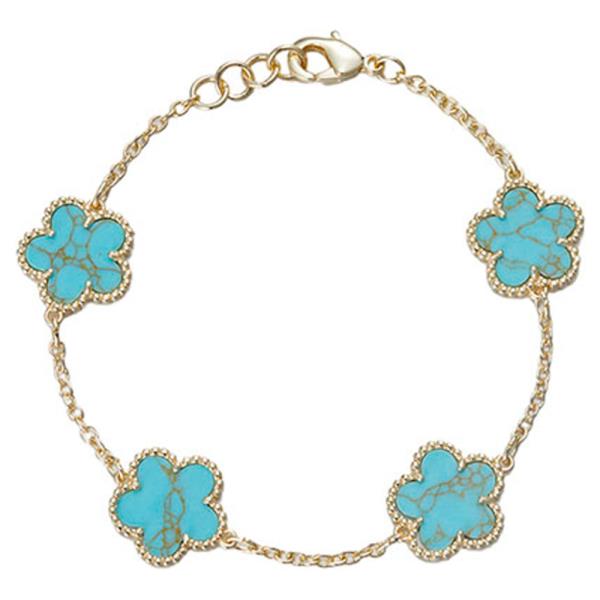ALL GREEN TURQ FLOWER BRACELET