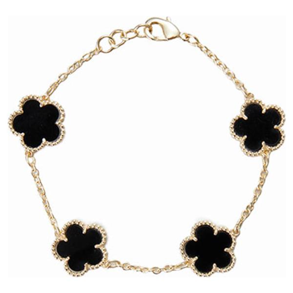 ALL ONYX FLOWER BRACELET