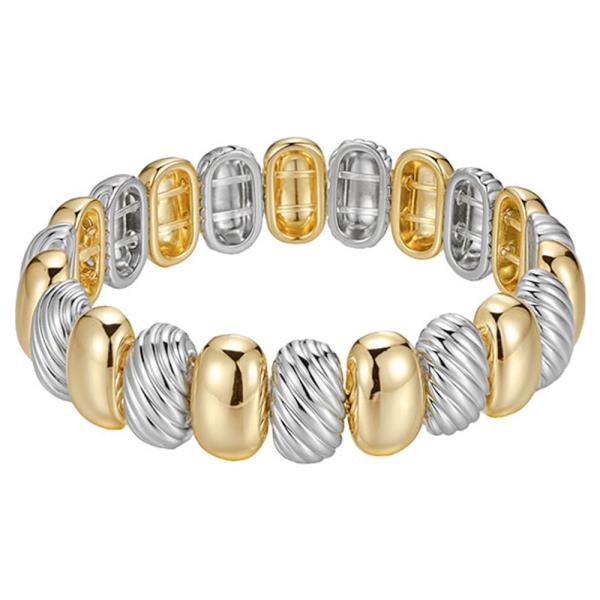 TWO TONE BEANIE STRETCH BRACELET