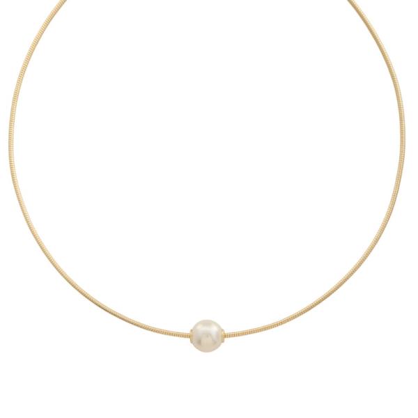 METAL PEARL CENTER NECKLACE