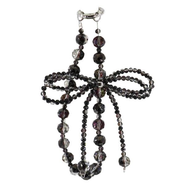 BEADED BOW BAG CHARM KEYCHAIN