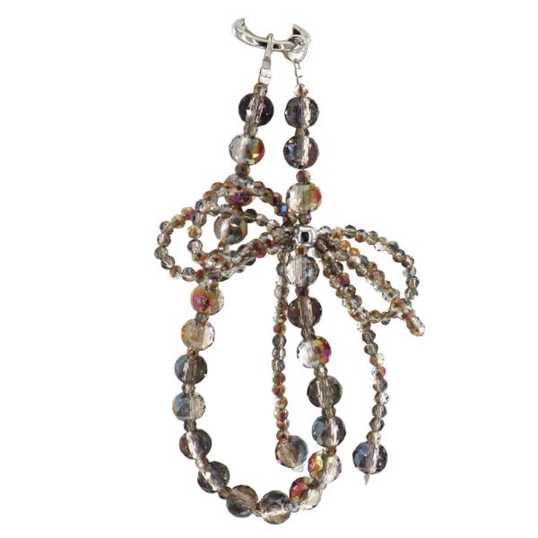 BEADED BOW BAG CHARM KEYCHAIN