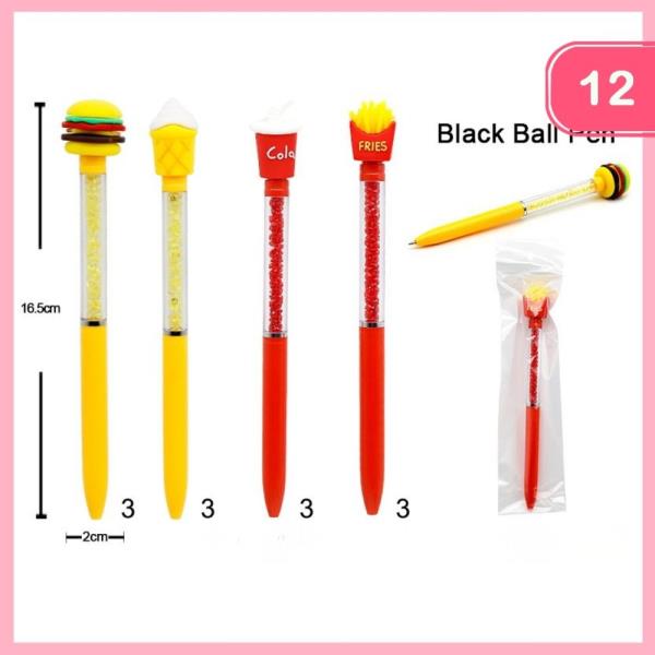 FOOD BLACK BALL PEN (12 UNITS)