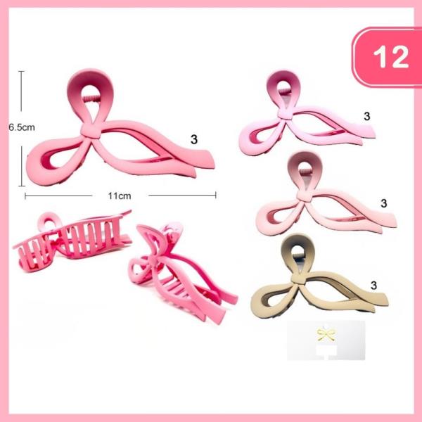 BOW HAIR CLAW CLIP (12 UNITS)