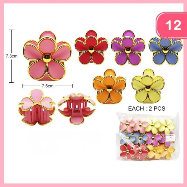 FLOWER HAIR CLAW CLIP (12 UNITS)