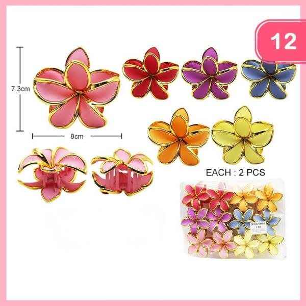FLOWER HAIR CLAW CLIP (12 UNITS)