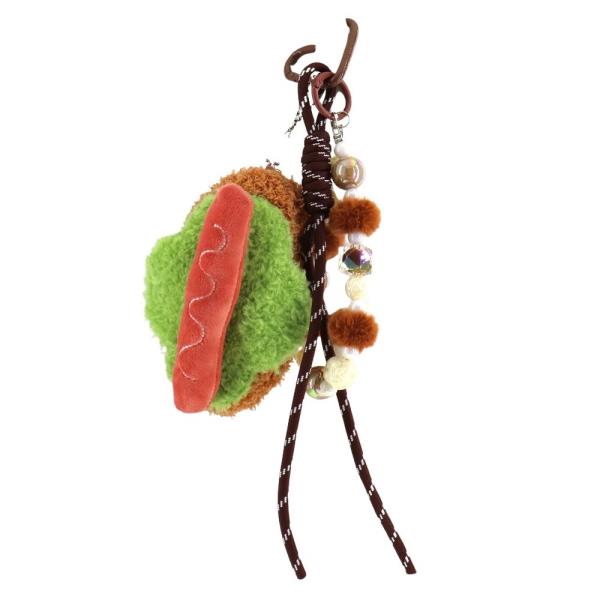 CROCHET BURGER PLUSH TOY CHARM BAG CHARM KEYCHAIN