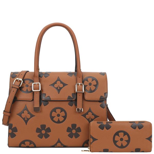 2IN1 PRINT DESIGN SATCHEL W WALLET SET