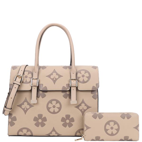 2IN1 PRINT DESIGN SATCHEL W WALLET SET