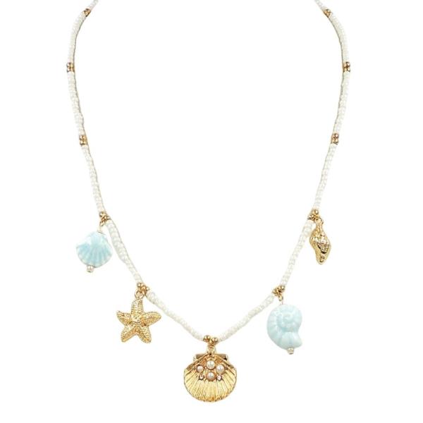 CERAMICS SEALIFE CHARM BEADED NECKLACE