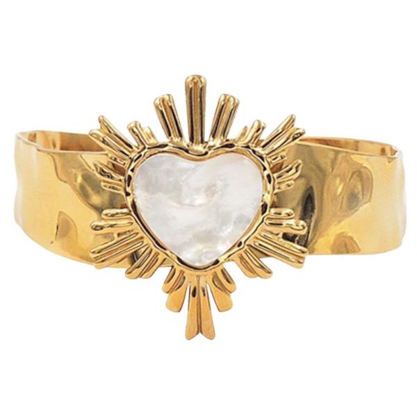 STAINLESS STEEL MOP SUN HAMMER CUFF BRACELET