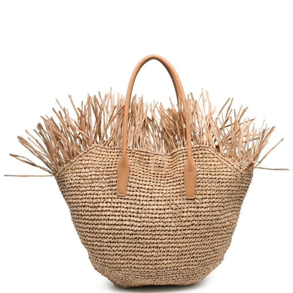 WOVEN FRINGE TRIM PETRA TOTE BAG