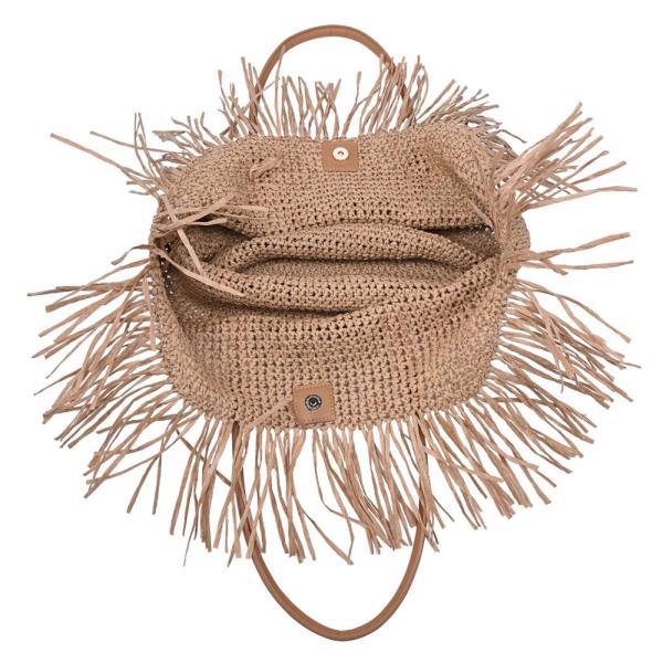 WOVEN FRINGE TRIM PETRA TOTE BAG