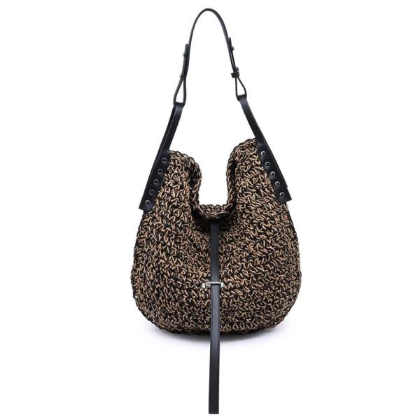 TWO TONE WOVEN SHAY HOBO BAG