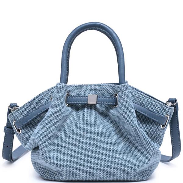 TEXTURED DENIM SELENA CROSSBODY BAG