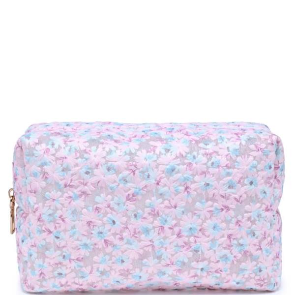 FLORAL PATTERN CITY BLOOM COSMETIC AND TRAVEL ORGANIZER POUCH BAG