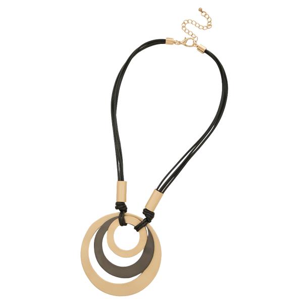 ROUND CIRCLE MULTI STRAND NECKLACE EARRING SET