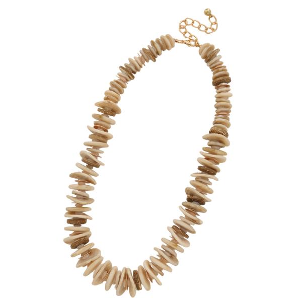 MULTI COLORED BONE DISC BEAD DESIGN NECKLACE EARRING SET