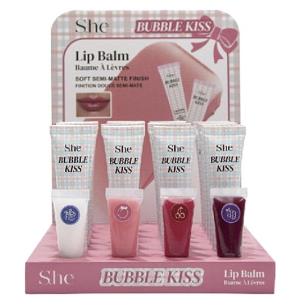 SHE MAKEUP BUBBLE KISS LIP BALM (24 UNITS)
