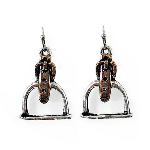 METAL HORSESHOE DANGLE EARRING