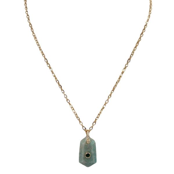 STONE CZ CHARM NECKLACE