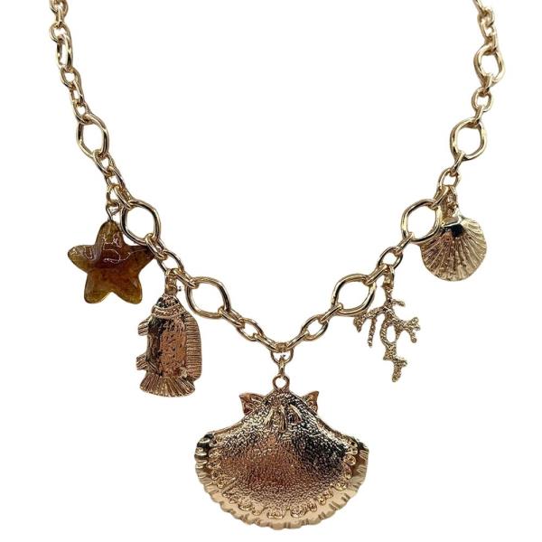 SCALLOP CHARM NECKLACE