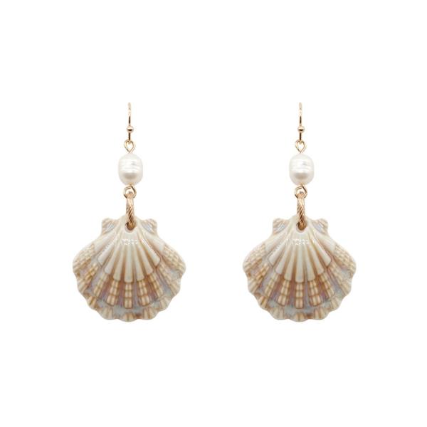 CERAMIC SHELL DANGLE EARRING