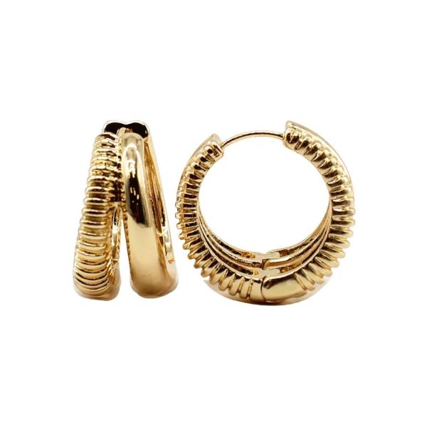 TEXTUR/PLAIN DOUBLE HOOP EARRING
