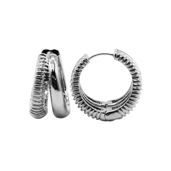 TEXTUR/PLAIN DOUBLE HOOP EARRING