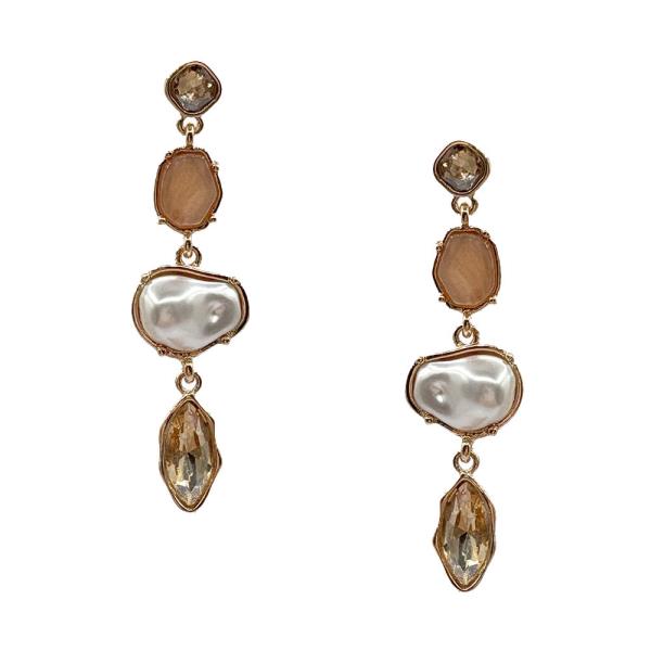 LIGHT TOPAZ LINEAR CRYSTAL EARRING