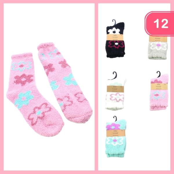 WARM FLOWER SOCKS (12 UNITS)