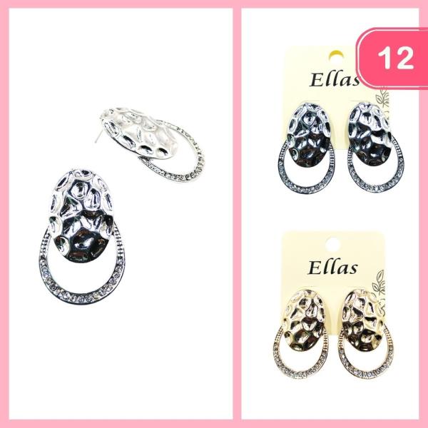 HAMMERED POST EARRING (12 UNITS)