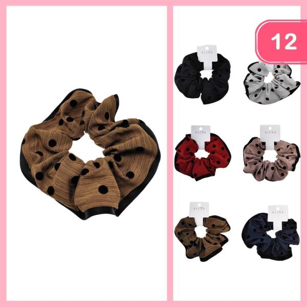POLKA DOT HAIR SCRUNCHIE (12 UNITS)