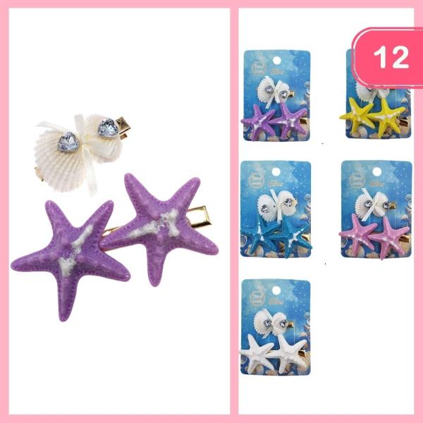 SEALIFE SHELL STARFISH HAIR CLIP (12 UNITS)