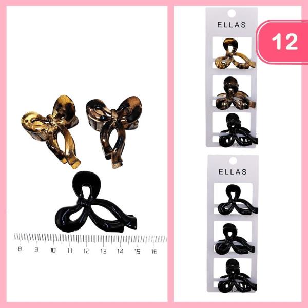 MINI BOW HAIR CLAW CLIPS (12 UNITS)