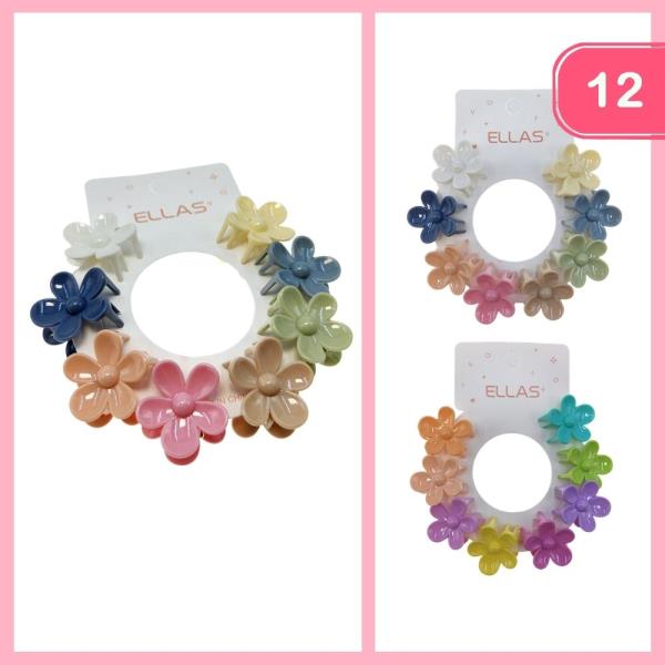 MINI FLOWER HAIR CLAW CLIPS (12 UNITS)
